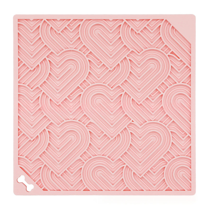 Square Heart-Shaped Suction Cup Licking Mat
