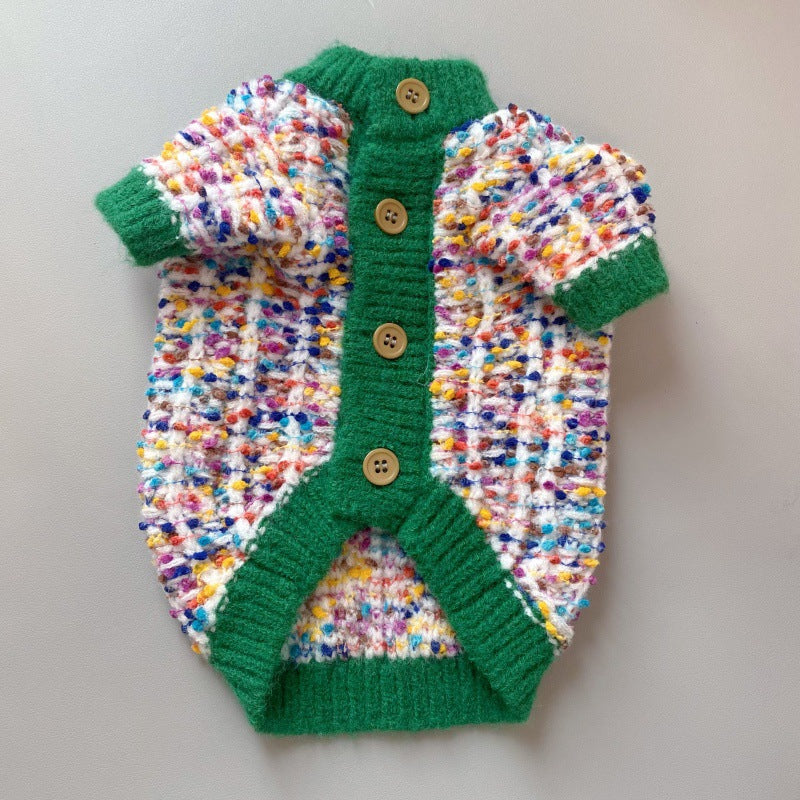 Color-Block Dog Cardigan Sweater