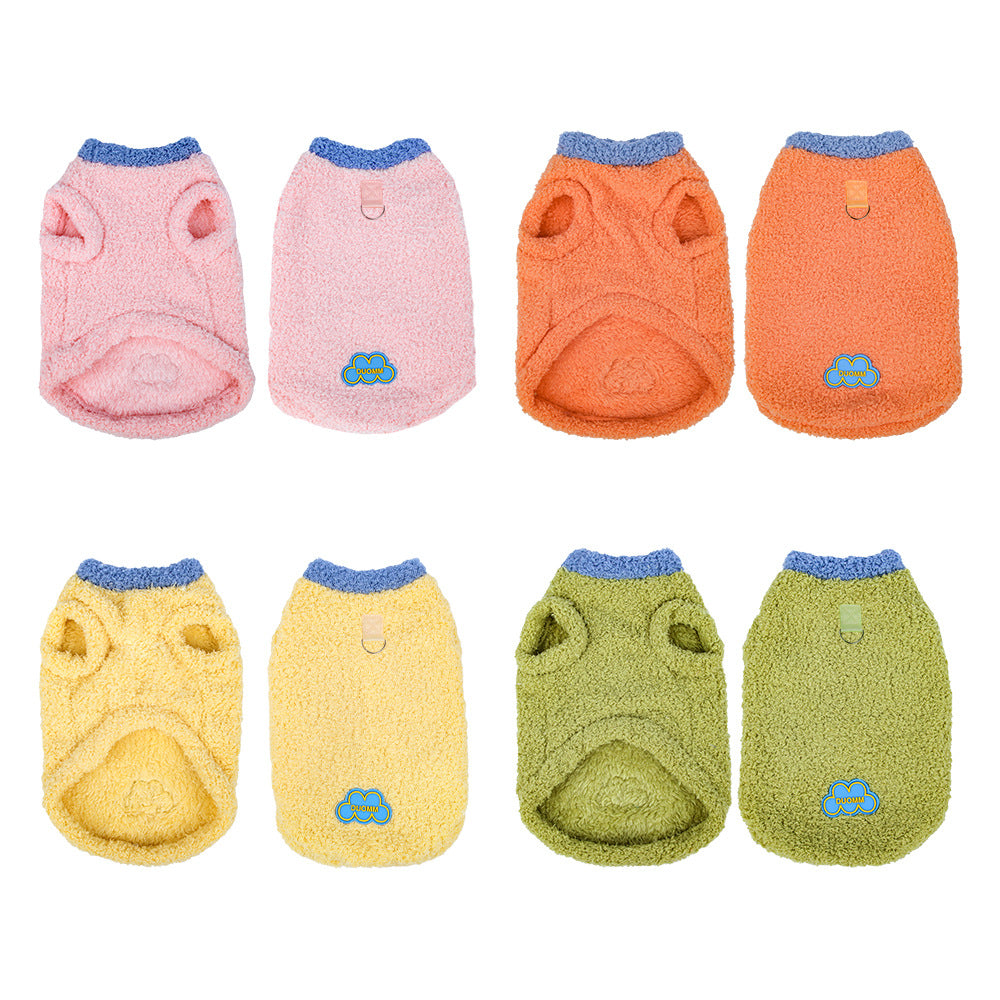 Cloud Down Pet Clothes Fleece-Lined Vest For Autumn And Winter