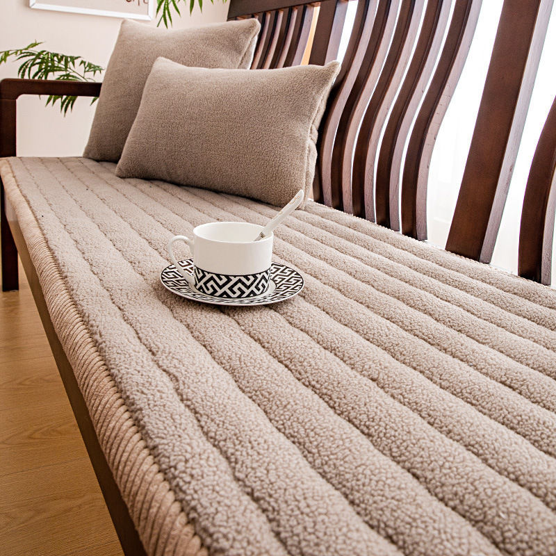 Thickened Non-Slip Plush Slipcover Cushion Pad