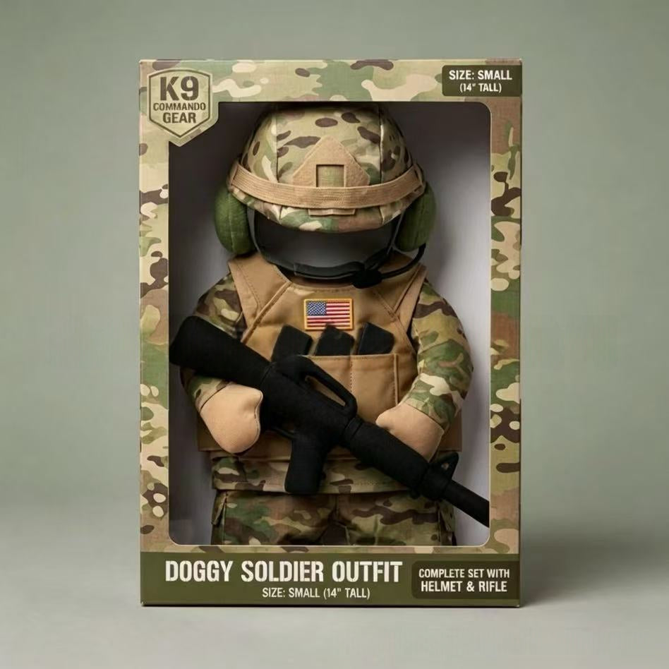 Puppy Soldier Costume Set