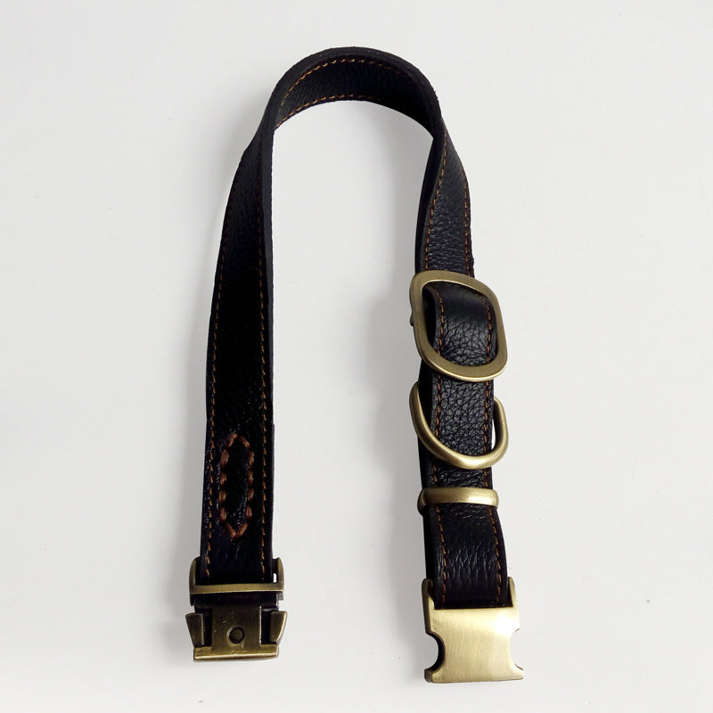 Leather Dog Collar Small And Medium-Sized