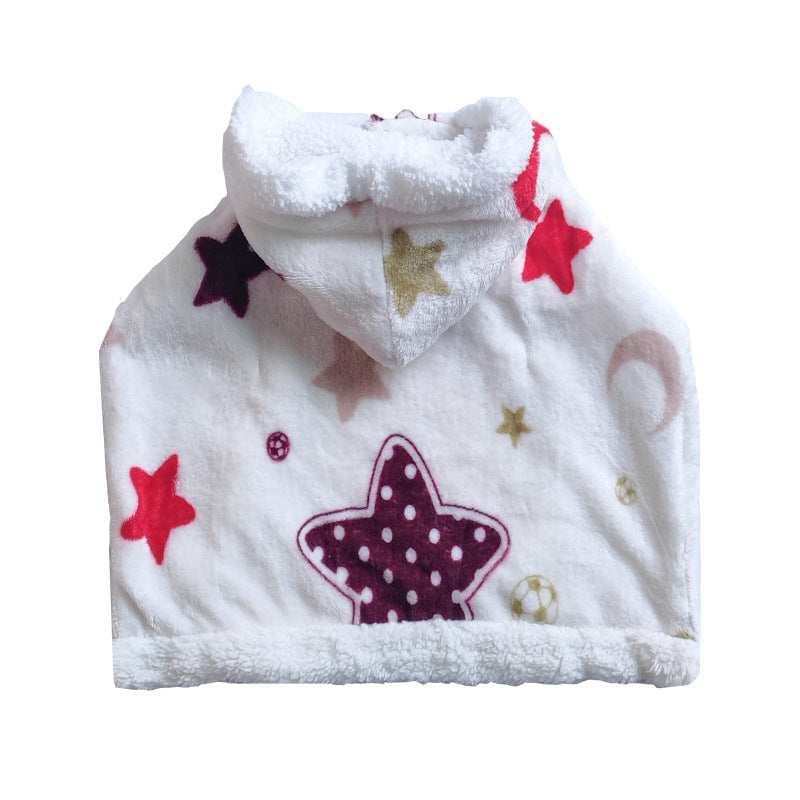 Warm Coral Fleece Dog Cloak Pajamas