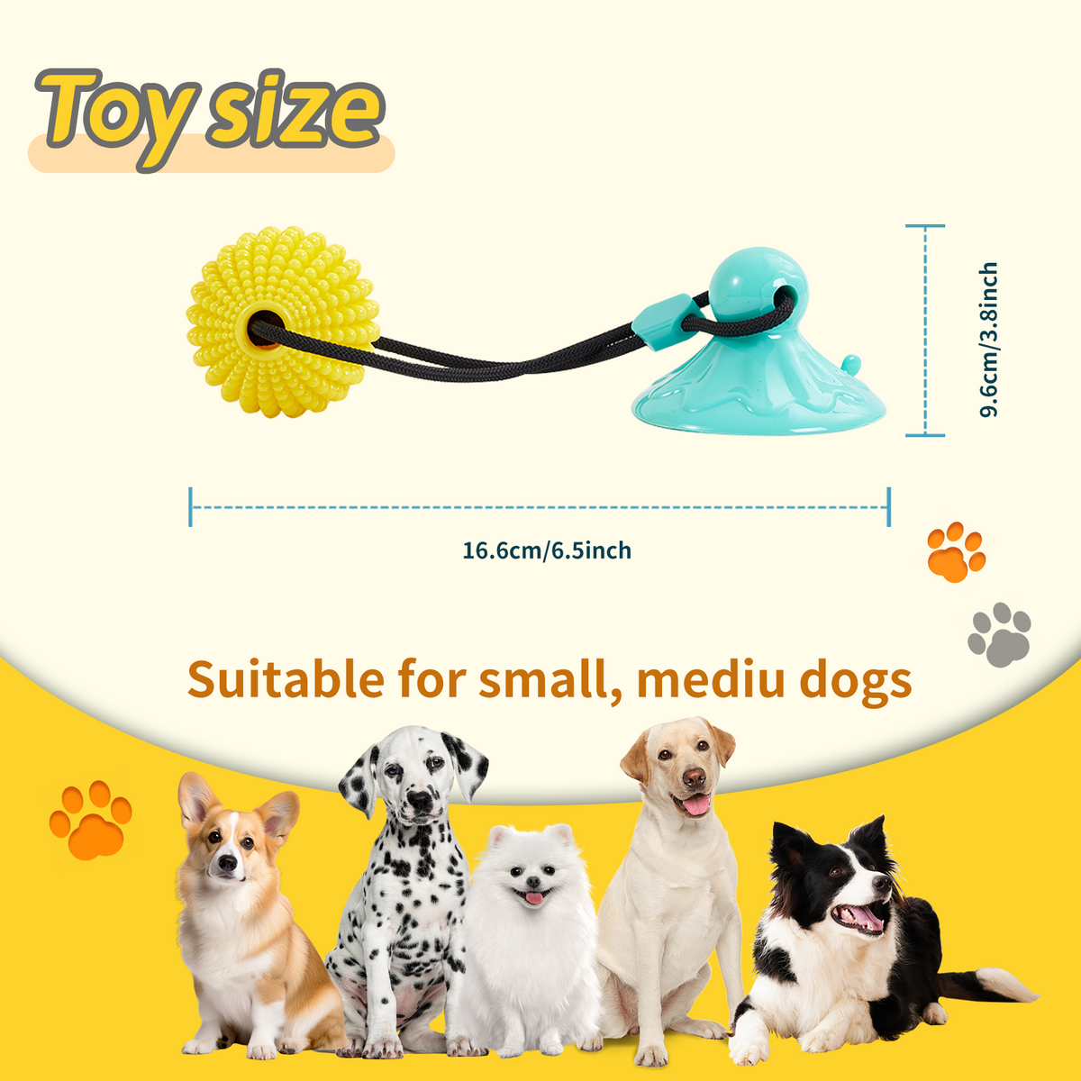 Corn Ball Chew Toys For Interactive Suction Cup Dog Tug Of War Toys Teething Rope Toys For Dog Boredom Enrichment Teeth Cleaning For Medium