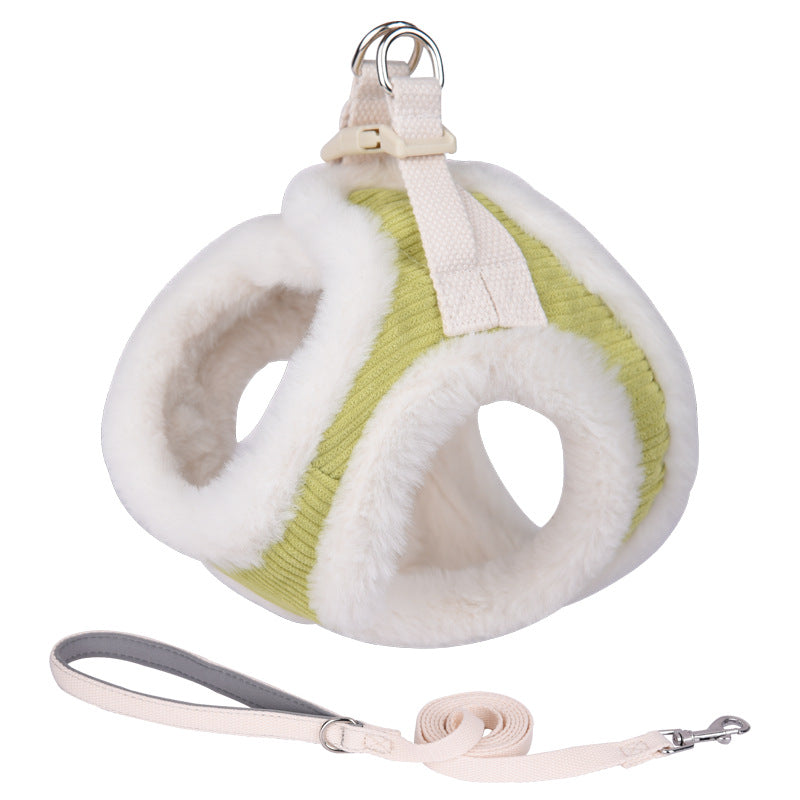 Plush Pet Harness Vest-Style Adjustable Medium And Small
