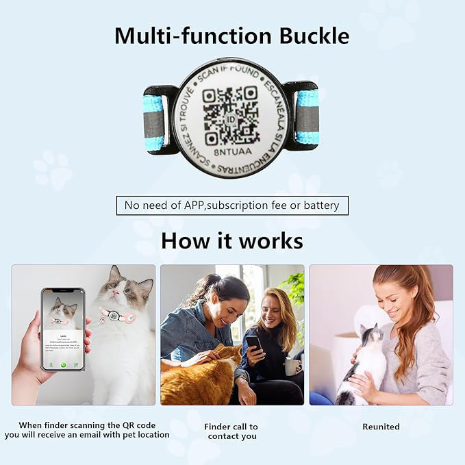 QR Code Anti-Lost Tracking Dog Collar