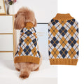 Thanksgiving Lapel Retro Plaid Pet Sweater