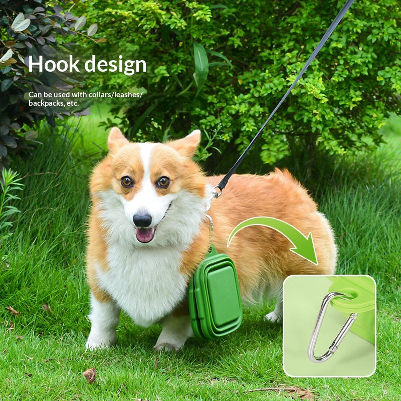 Portable Double Dog Bowl For Outdoor Use