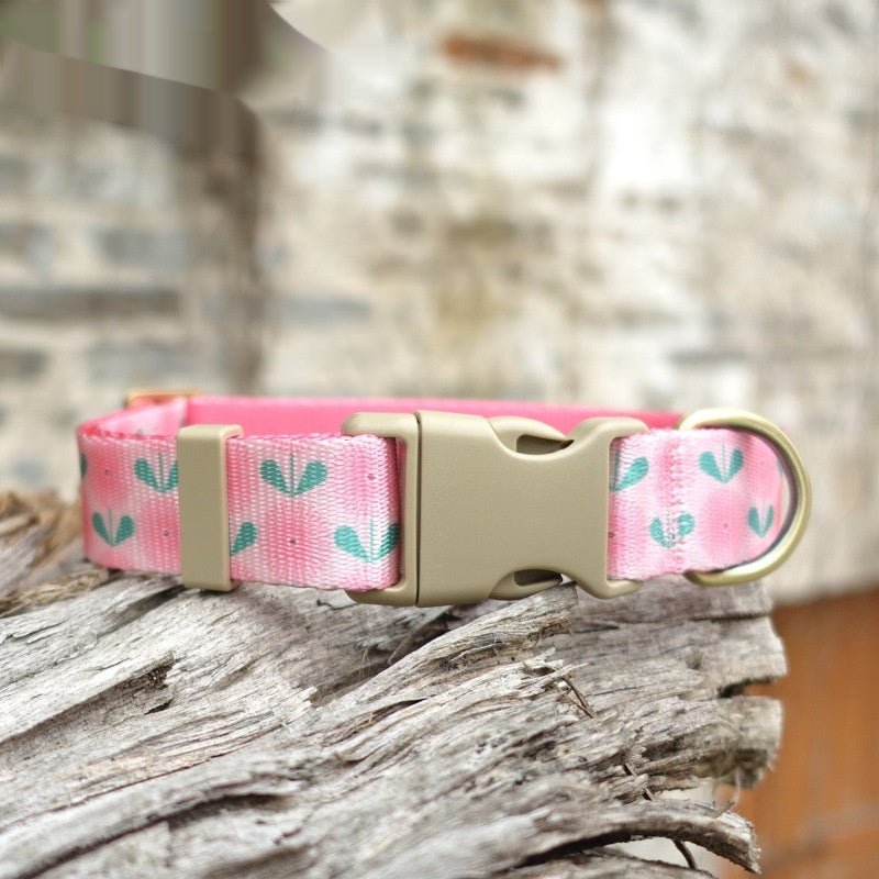 Adjustable Floral Nylon-Imitation Dog Collar