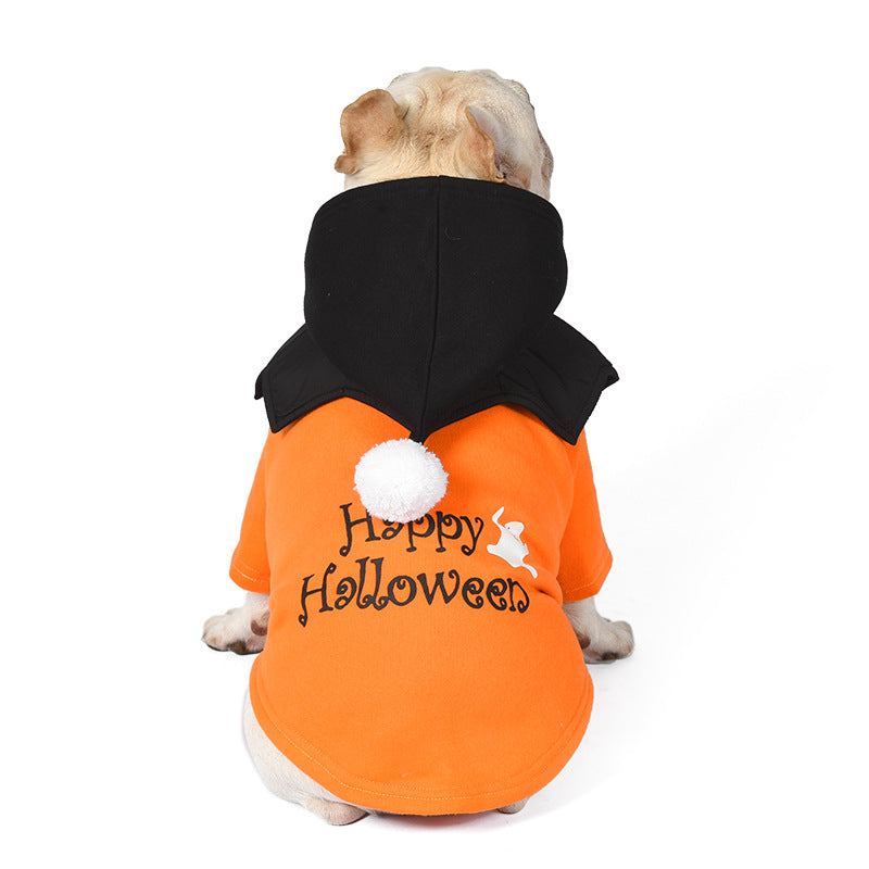 Halloween Pumpkin Two-Piece Dog Sweater