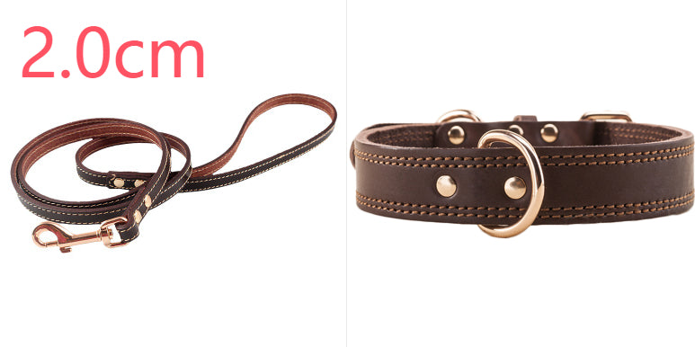 Cowhide Dog Collar Medium And Large Golden Husky Leather Collar