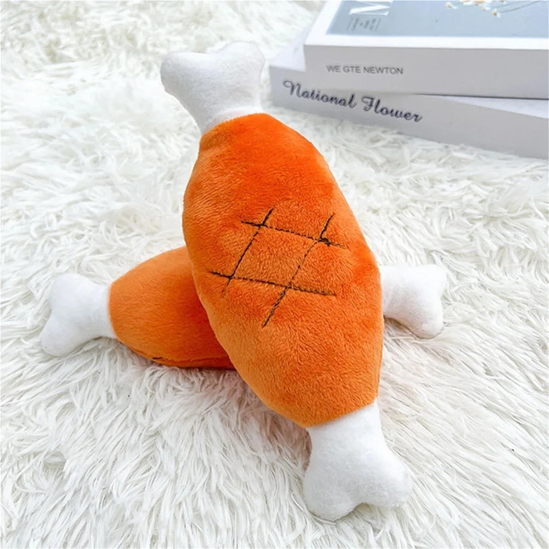 Plush Chicken Leg Dog Teething Toy