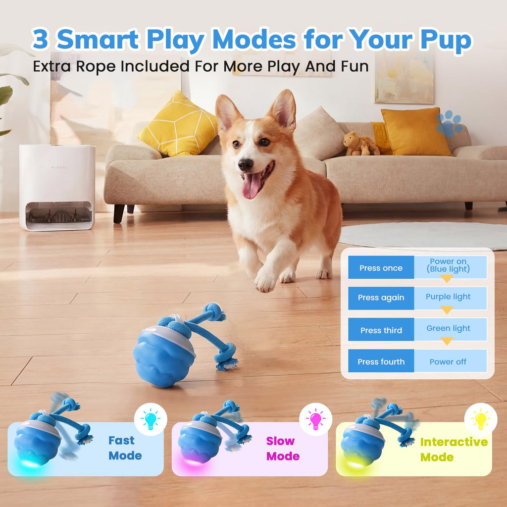 Motion-Activated Interactive Dog Ball With Three Modes