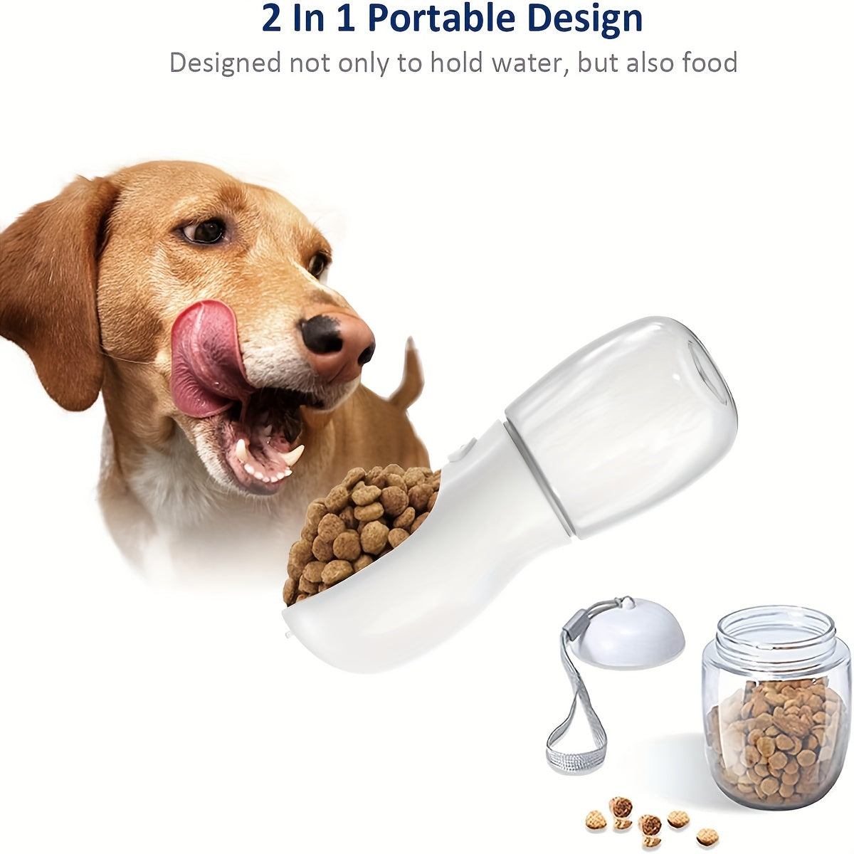 2-in-1 Dog Water Bottle With Food Container