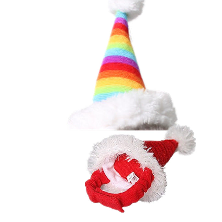 Flannel Strapped Hedgehog Christmas Red Hat