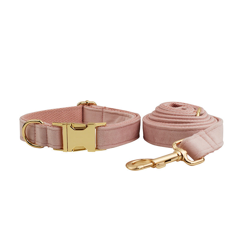 Velvet Pet Collar Traction Rope