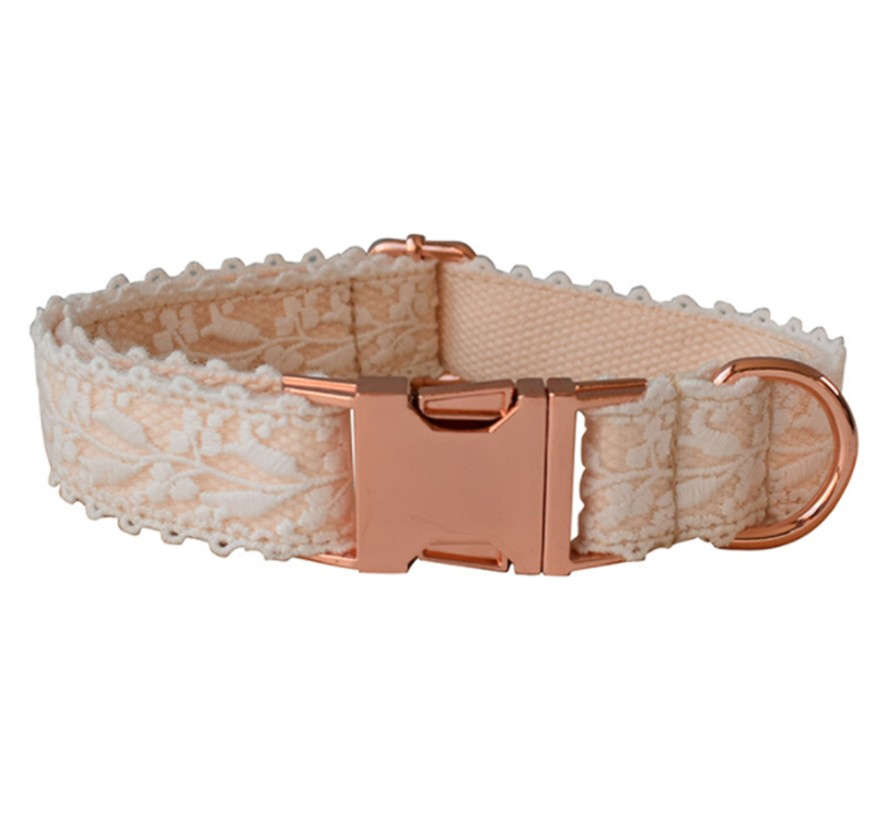 Leaf Lace Bow Dog Collar