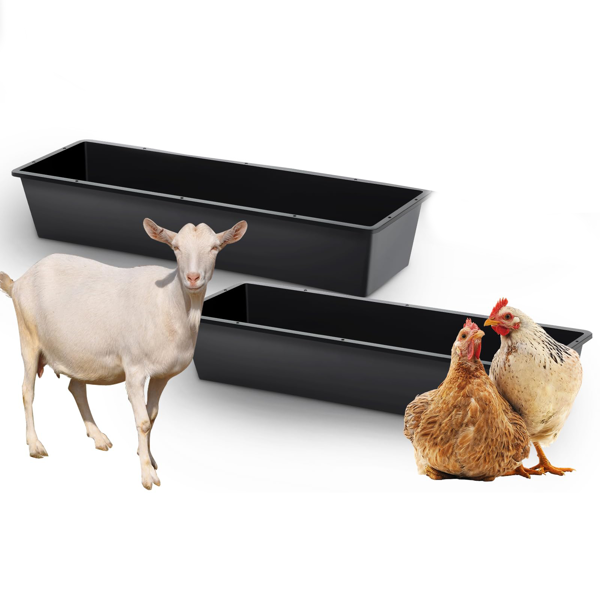 2-Piece Dual-Purpose Plastic Livestock Feed Trough Suitable For Daily Feeding Of Horses, Goats, Pigs And Other Animals Widely Adaptable To H