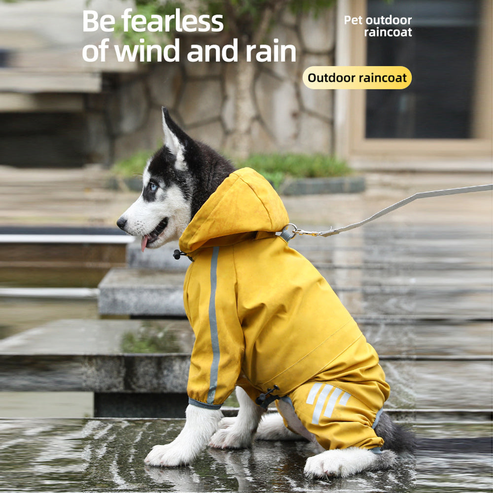 Reflective Waterproof Dog Raincoat With Hood