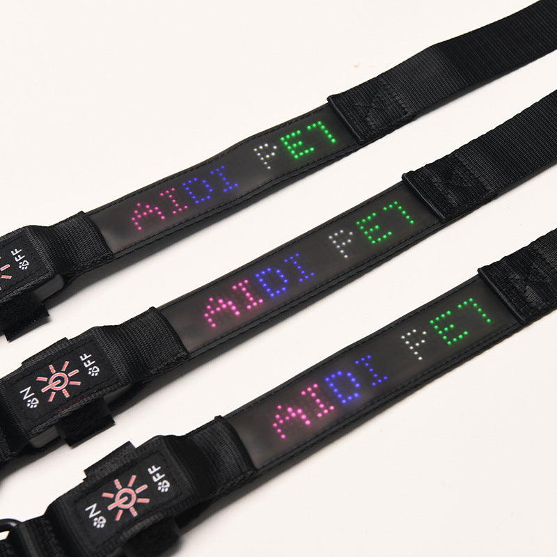 Pet Supplies Smart Tracking Device Mobile Phone App Control Diy Edit Anti-Lost Led Luminous Dog Harness