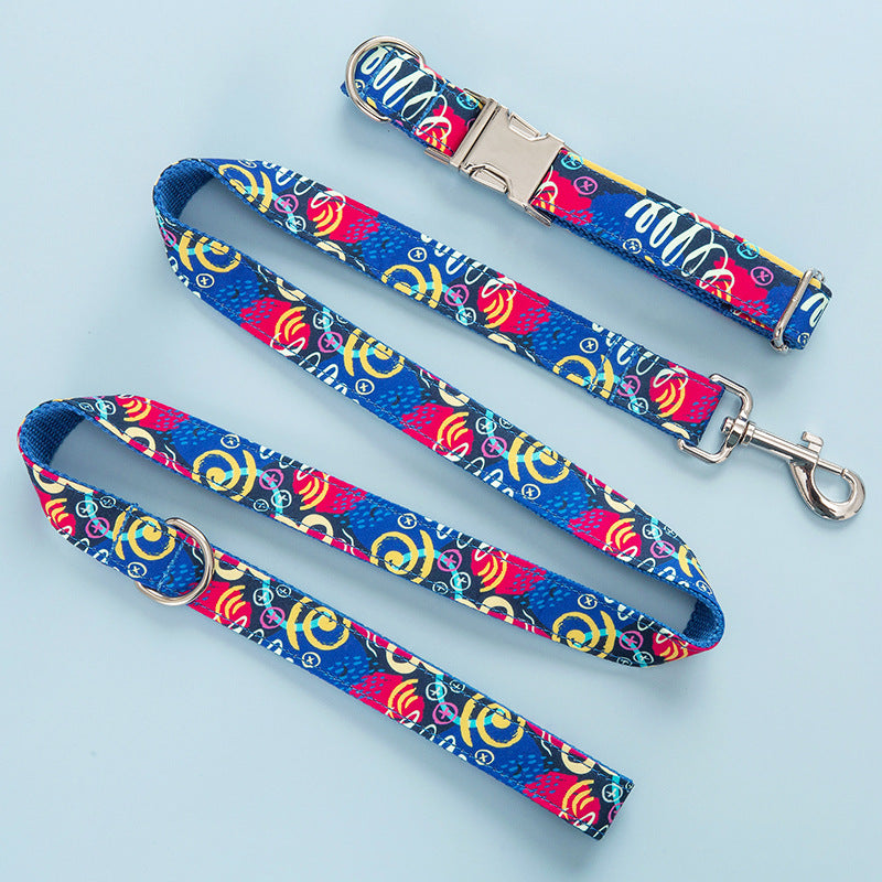 Graffiti Pet Collar Leash Set