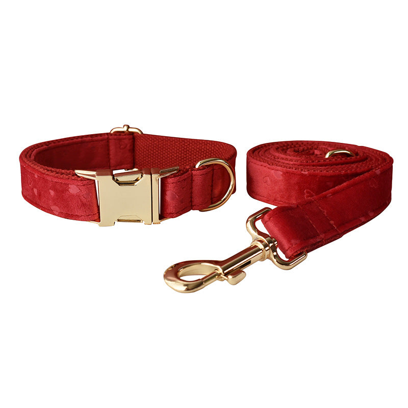 Red Heart Velvet Dog Loop Bowknot