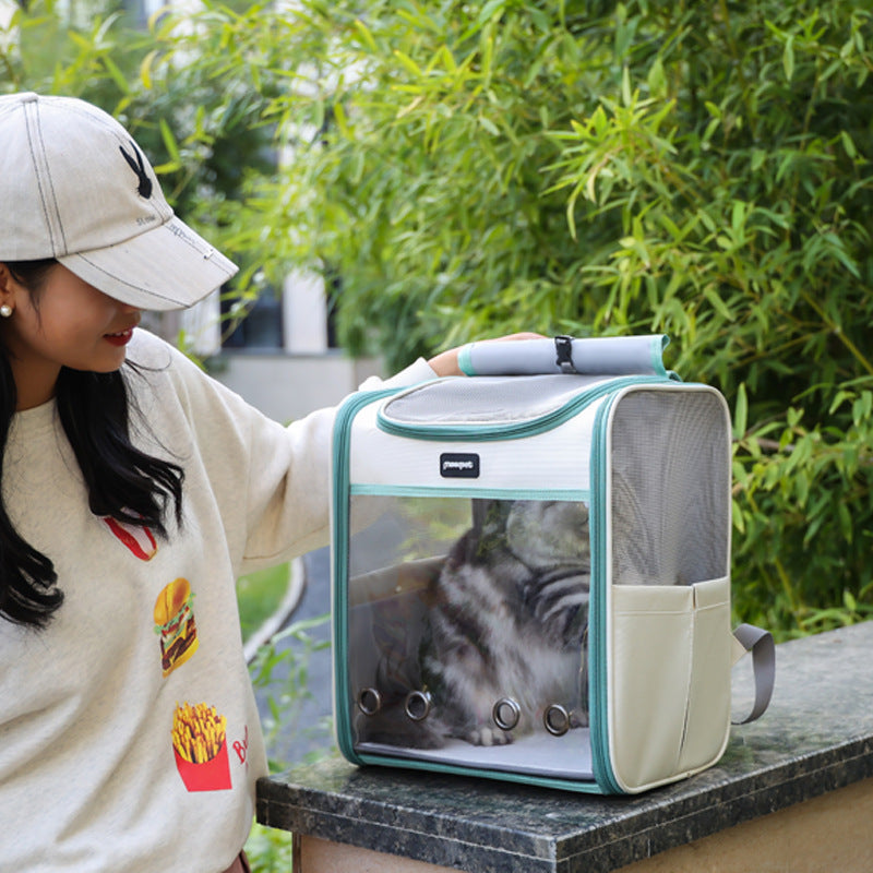 Large Capacity Portable Pet Backpack For Outdoor Use