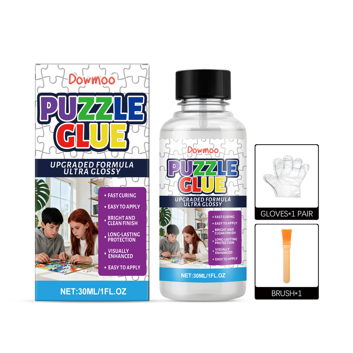 Transparent Non-Yellowing DIY Puzzle Glue Kit