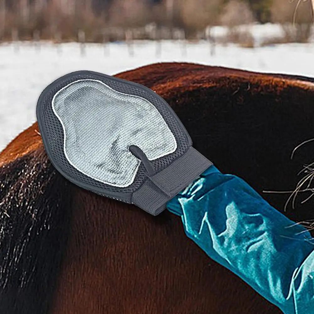Horse Massage Gloves Pet Hair Gloves Silicone Horse Bathing Brush Breathable Horse Dehairing Gloves Horse Massage Scrubber