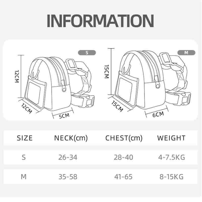 Pet Snack Storage Bag Large-Capacity Multifunction Dogs Backpack Adjustable Harness Backpack Suitable Pet Travel Hiking Walking