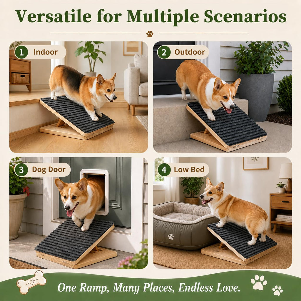 Adjustable Foldable Wooden Dog Ramp