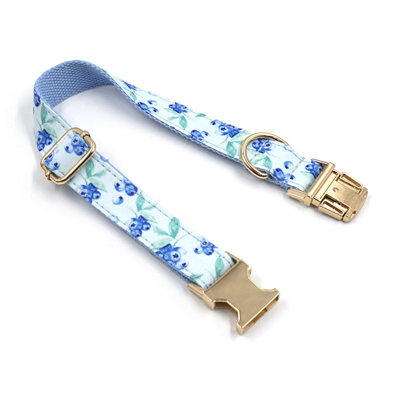 Blueberry Letter Print Dog Collar