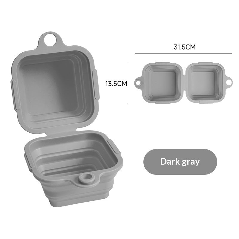 Portable Double Dog Bowl For Outdoor Use