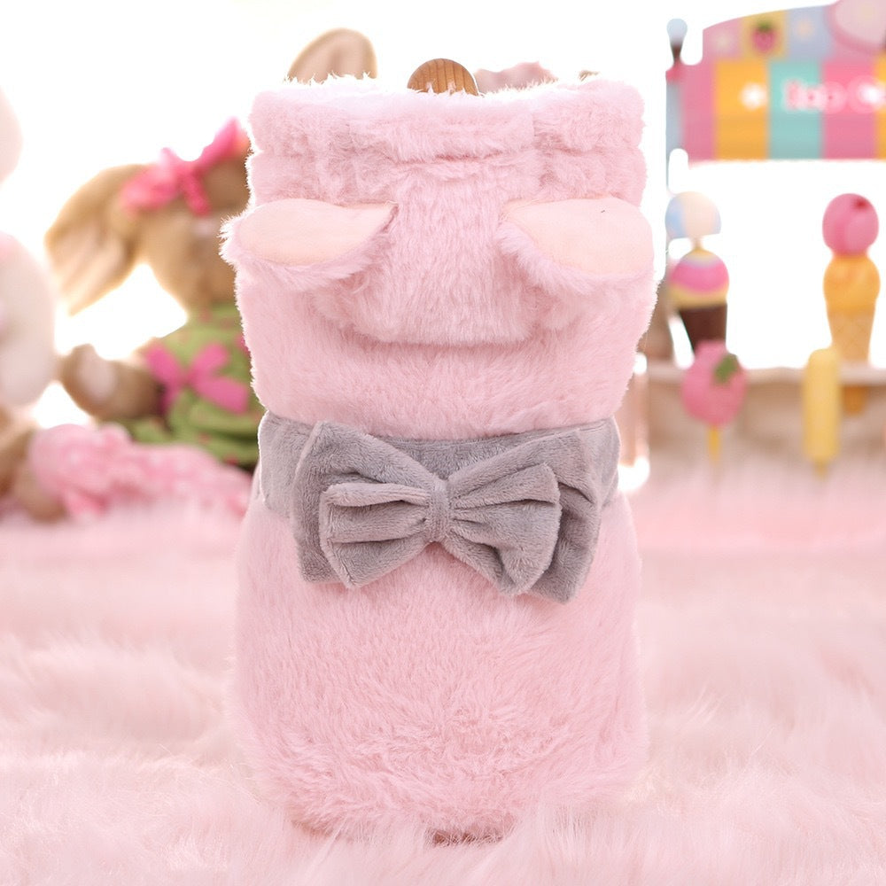 Two-Leg Fleece-Lined Plush Pet Coat