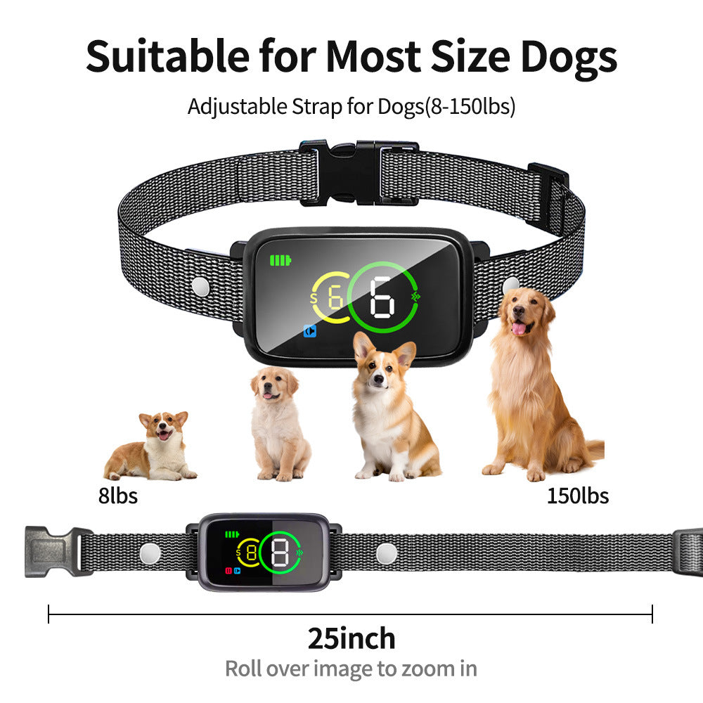 New Color Screen Smart Bark-Stop Adjustable Collar 7 Levels Adjustable Strength Two Bark-Stop Modes