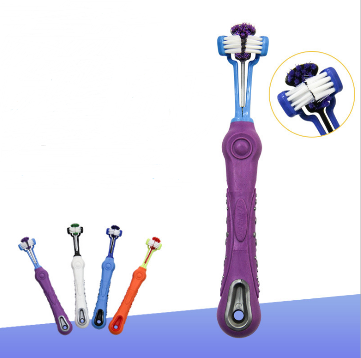 Three-Sided Pet Toothbrush for Teeth Care