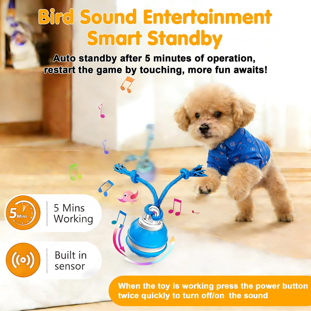 Interactive Dog Toys,Dog Ball Toy With Squeaky Birdsong Sound And Stimulation,Automatic Motion Activated Dog Toy For Boredom,Indoor Outdoor