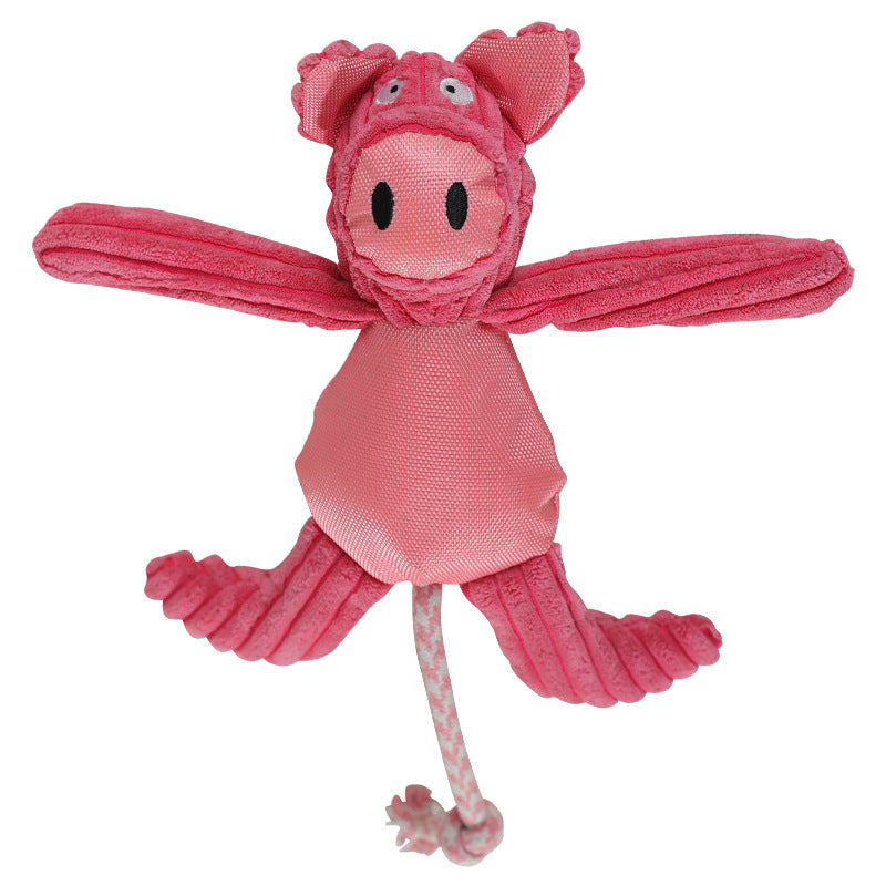 New Pet Dog Plush Sounding Cartoon Cow Cartoon Pig Animal, Bite-Resistant Pet Toys