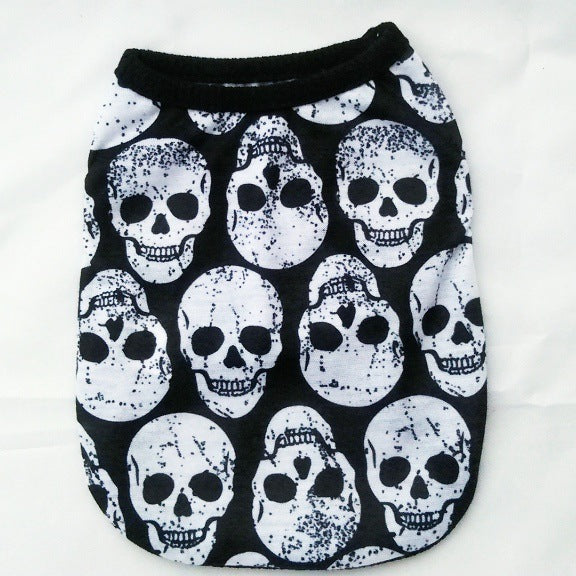 Halloween Pet Vest with Skull Designs