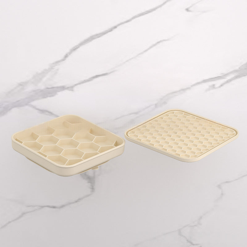 3-In-1 Honeycomb Slow Feeder Licking Dish With Lid