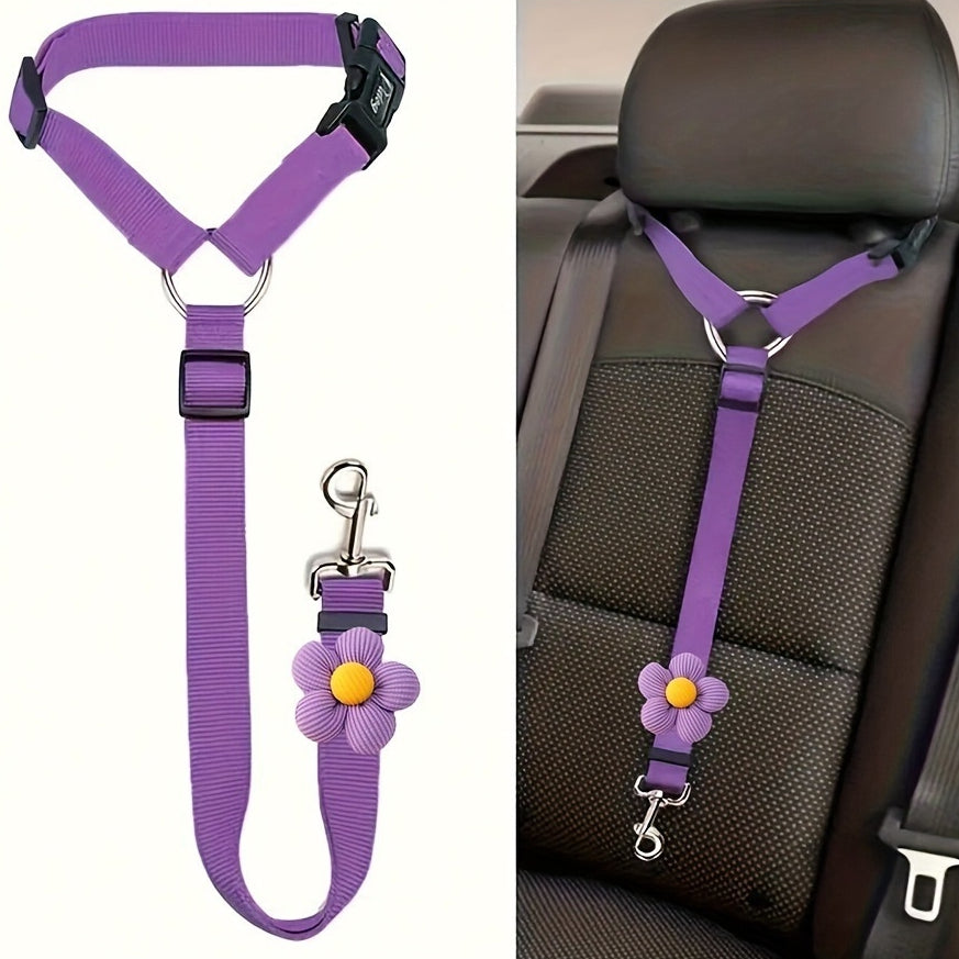 Elastic Reflective Dog Car Harness Strap