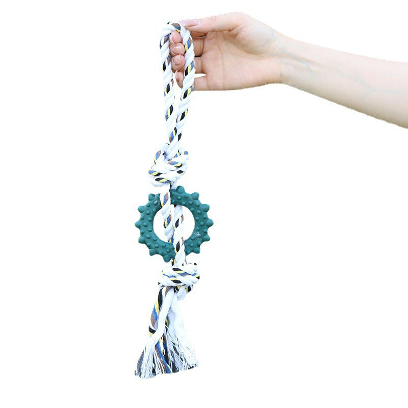 Pet R Toy Cotton Dog Teething Durable Chewable Knot Rope