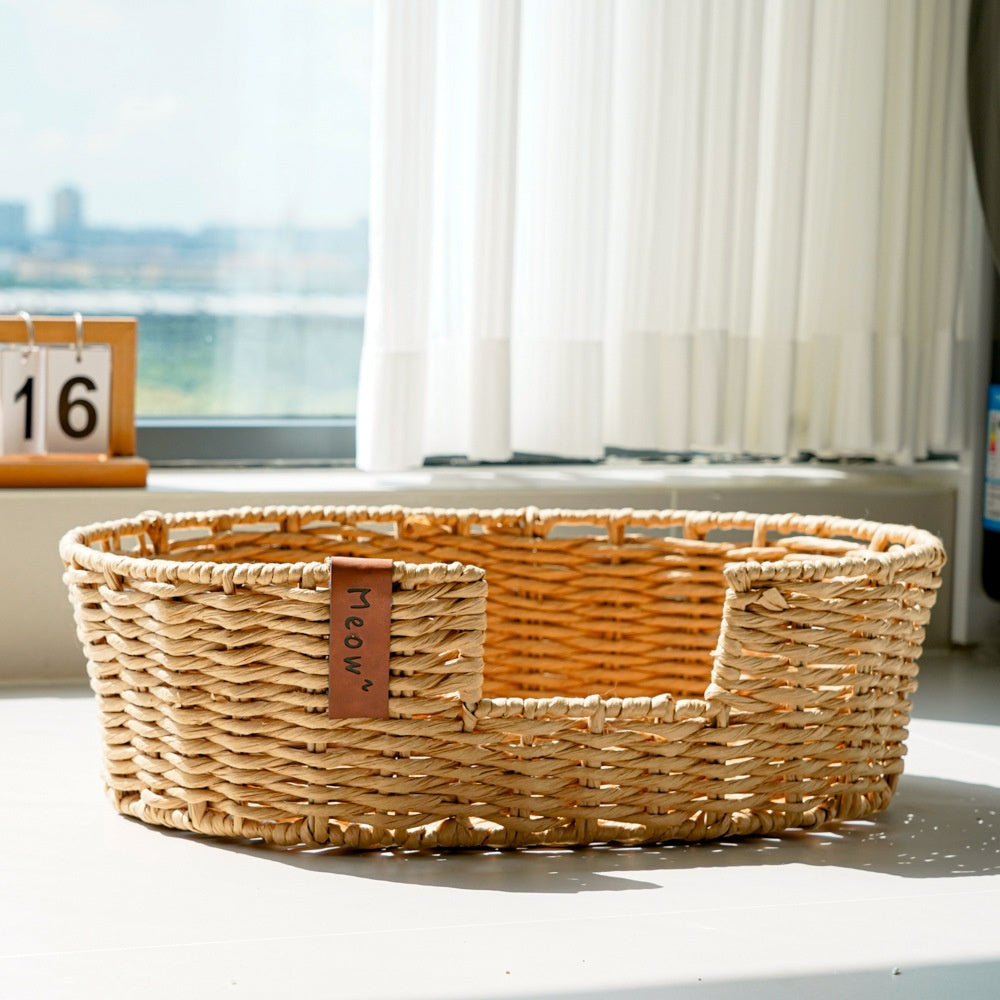 Hand-Woven Warm Universal Rattan Basket Pet Nest
