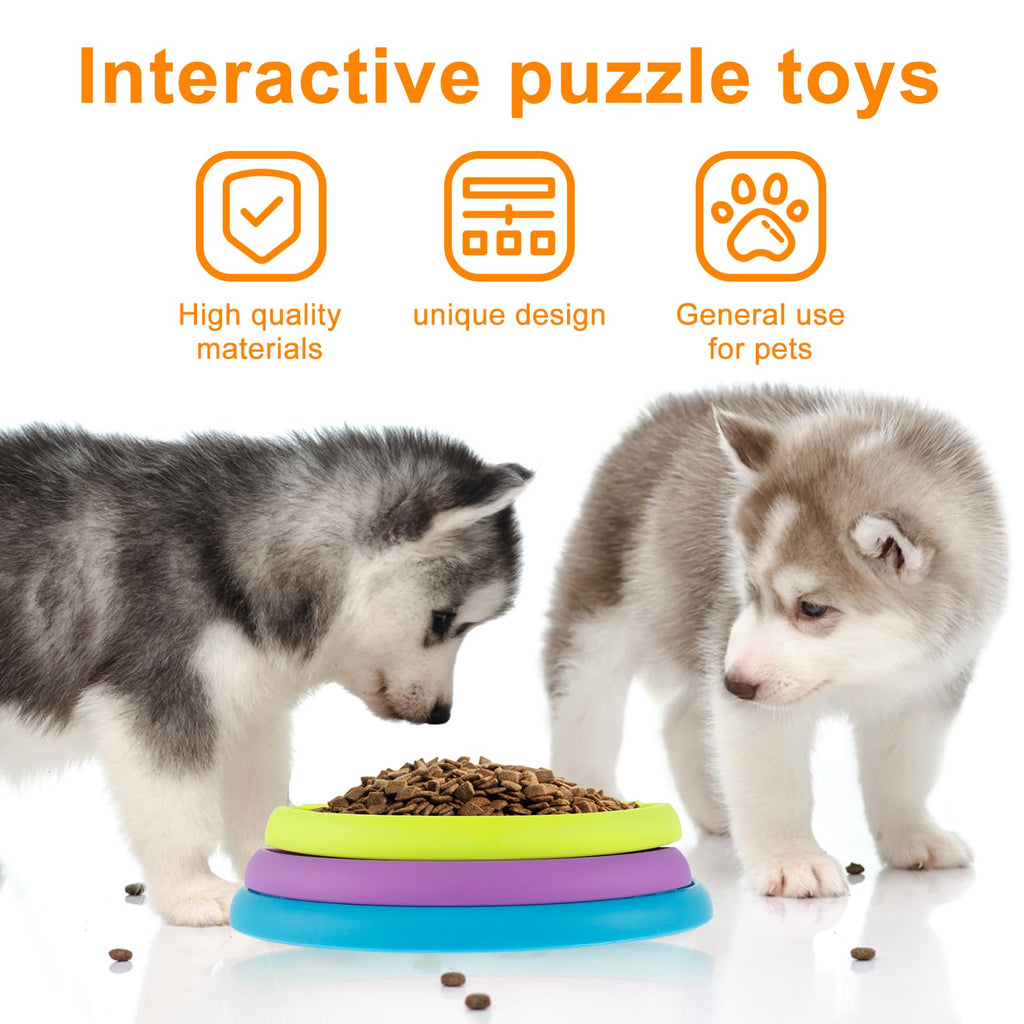 3In1 Interactive Dog Puzzle Feeder, Rotating Anti-Choking Slow Feeder Bowl & Lick Mat, Mental Stimulation Foraging Toy For Medium & Large Do