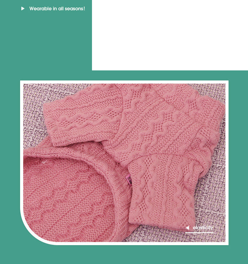 Acrylic High Elastic Pet Knitted Solid Color Sweater