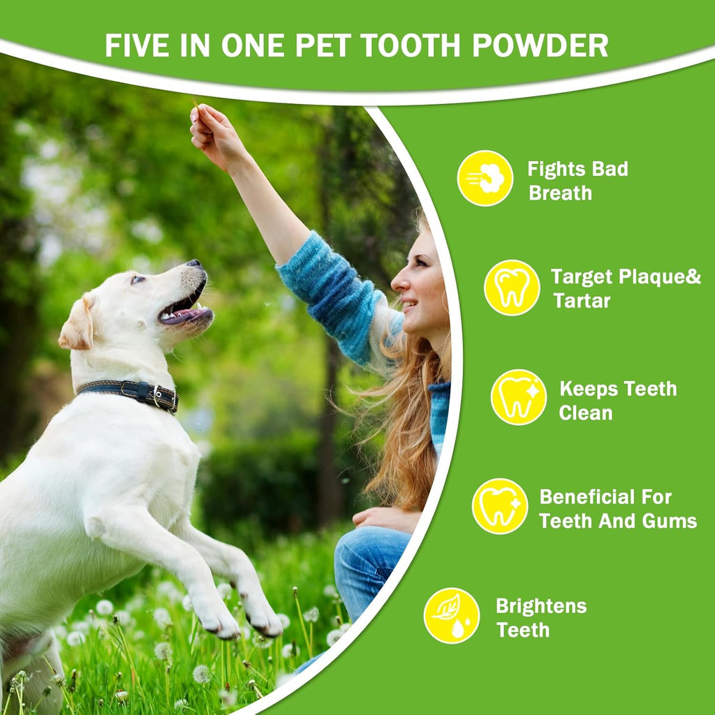Pet Dental Powder - Freshens Breath, Protects Gums And Strengthens Teeth. An Essential For Daily Oral Care And General Dental Care.