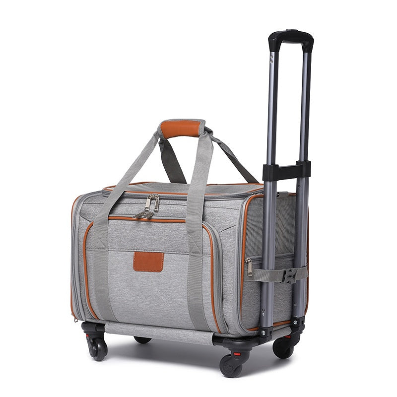 Hb Pet Portable Dog Travel Bag Airline-Approved Pet Trolley Case