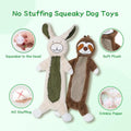 No Stuffing Crinkle Dog Toys, Unbreakable Plush Squeaky Dog Toys For Heavy Chewers Interactive Dog Toys For Large Medium Small Dogs, Unstuff