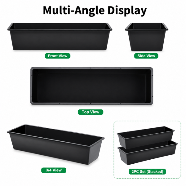 2-Piece Dual-Purpose Plastic Livestock Feed Trough Suitable For Daily Feeding Of Horses, Goats, Pigs And Other Animals Widely Adaptable To H