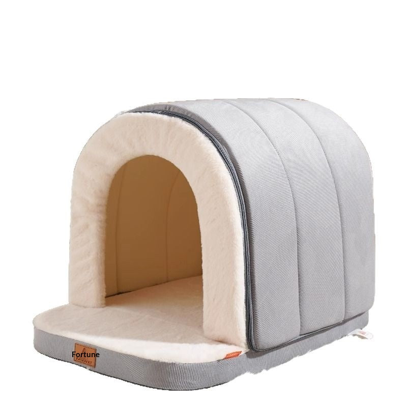 Fully Enclosed Dog House Tent With Extra Thick Insulation For Warmth In Winter